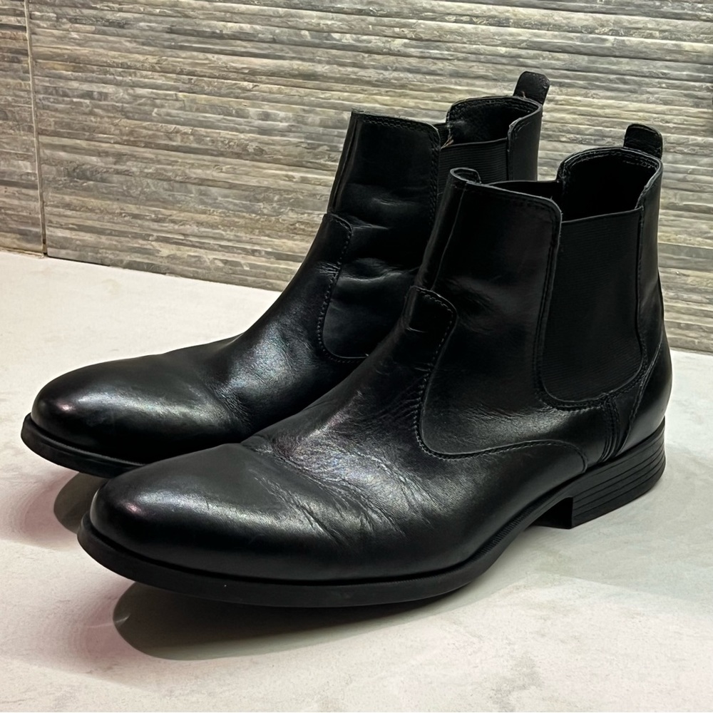Cole Haan Boots Mens Black Leather Chelsea Short Ankle Dress 13149 10.5 EUC